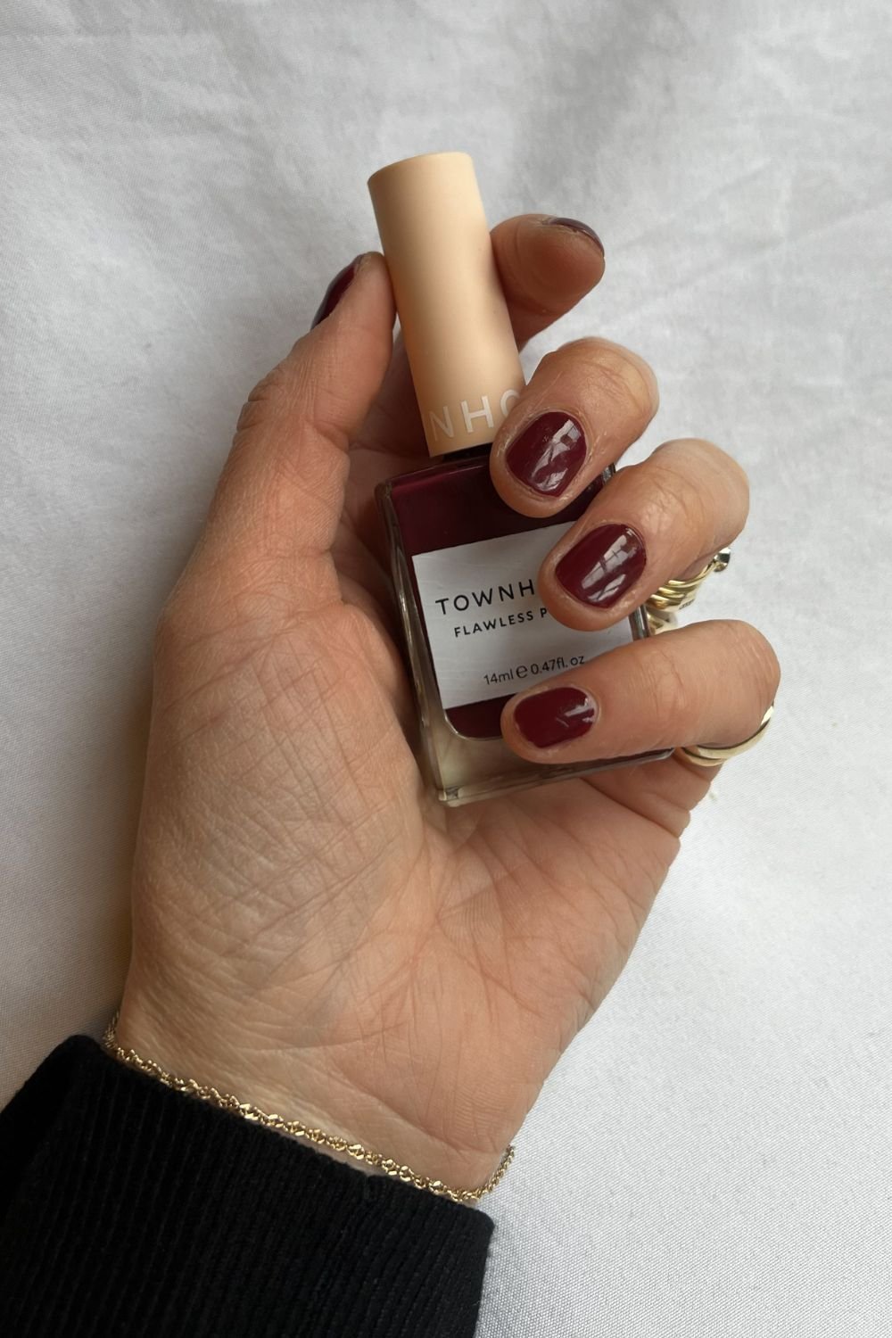 Katie Thomas trying the Townhouse Flawless Polish