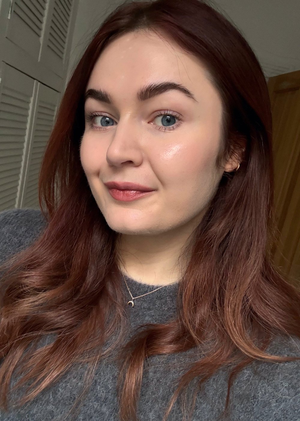 Lucy wearing the Makeup by Mario SurrealSkin Natural Finish Foundation in shade 2N