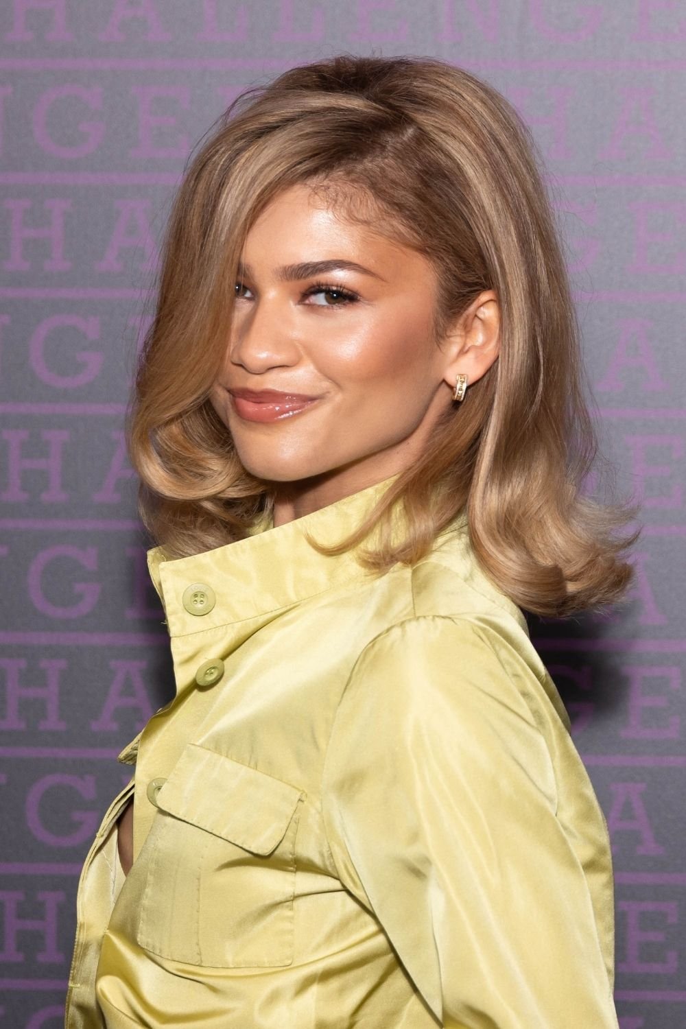 Zendaya on the red carpet with a bouncy layered bob