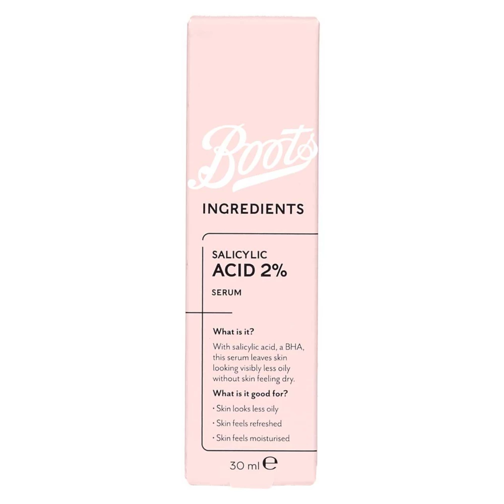Boots Ingredients Salicylic Acid Serum 2% 30ml