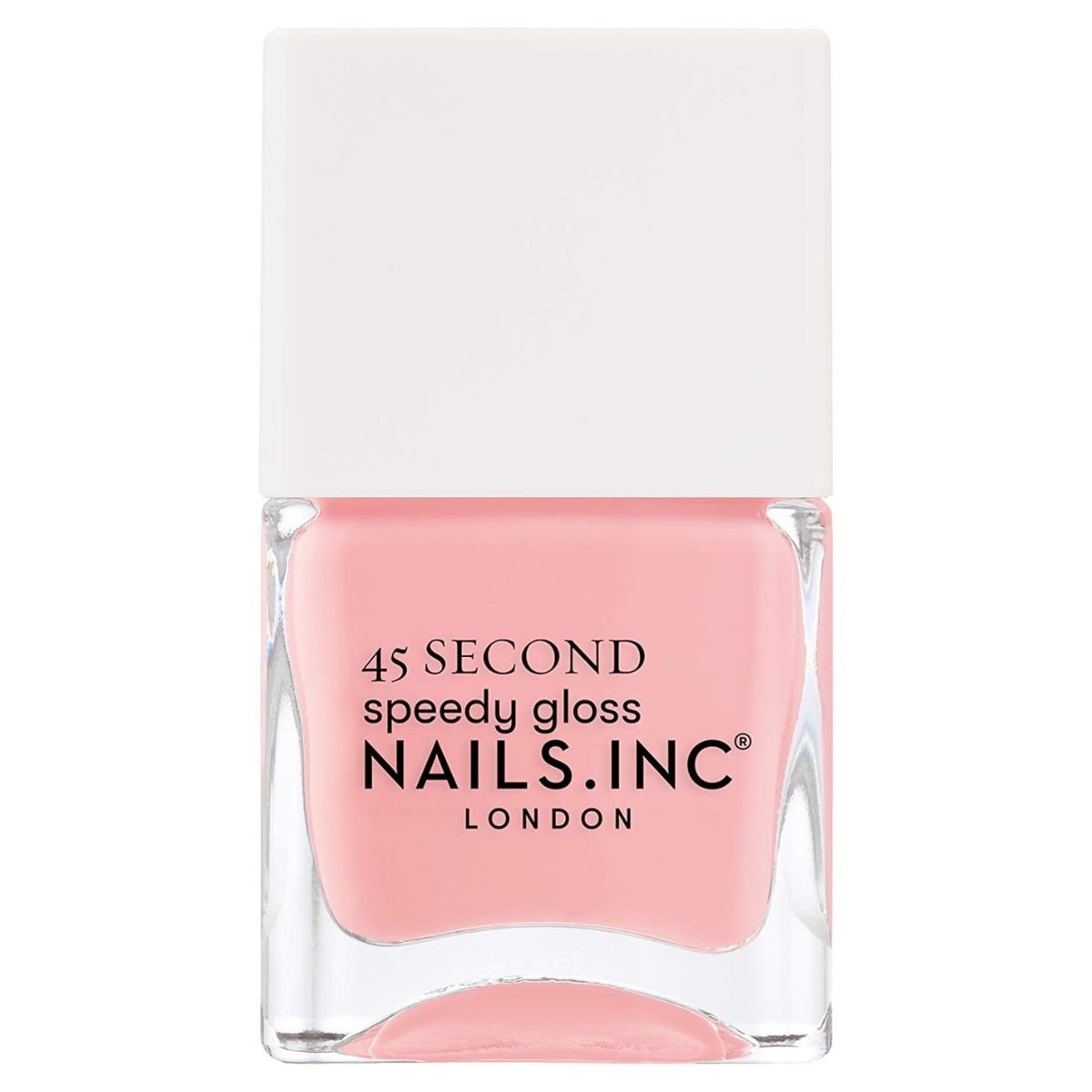 Nails Inc 45 Second Speedy Gloss, Fly by at Victoria, Pink Nude, No Chip, Long Lasting, Quick Dry, Air Dry, Professional Manicures &amp;amp; Pedicures, Fingernails &amp;amp; Toenails, Vegan Nail Polish, 14 Ml