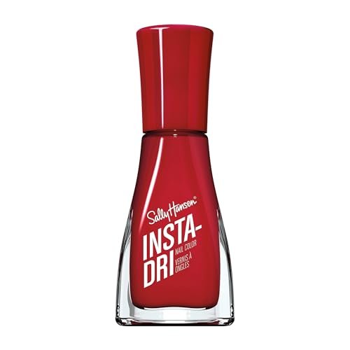 Sally Hansen Insta-Dri Nail Polish, Asap Apple, 60 Seconds Quick Drying, Long Lasting, Streak Free, Shiny Finish, 3-In-1 Formula, Built in Base and Top Coat, 9.17ml
